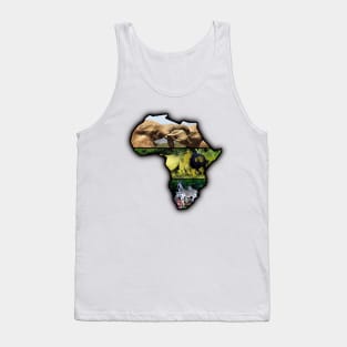 African Wildlife Continent Collage Tank Top